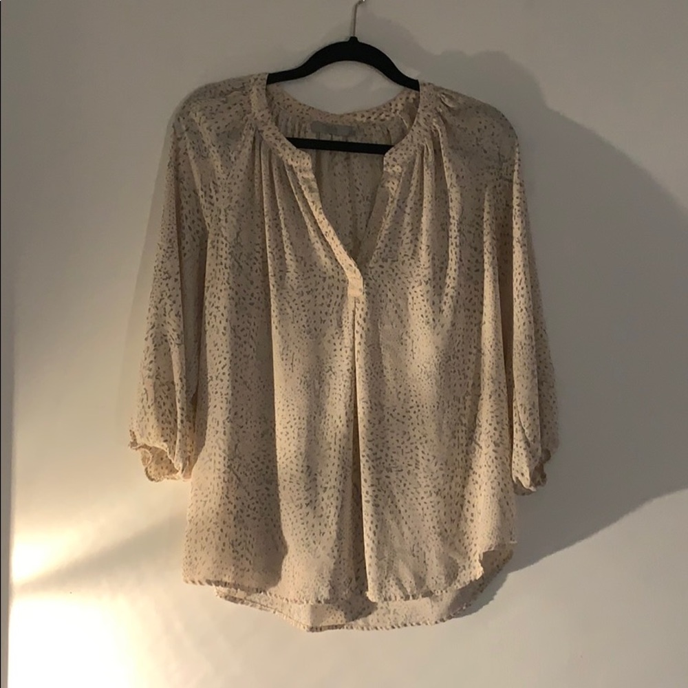 Light pink shirt with gray print detail